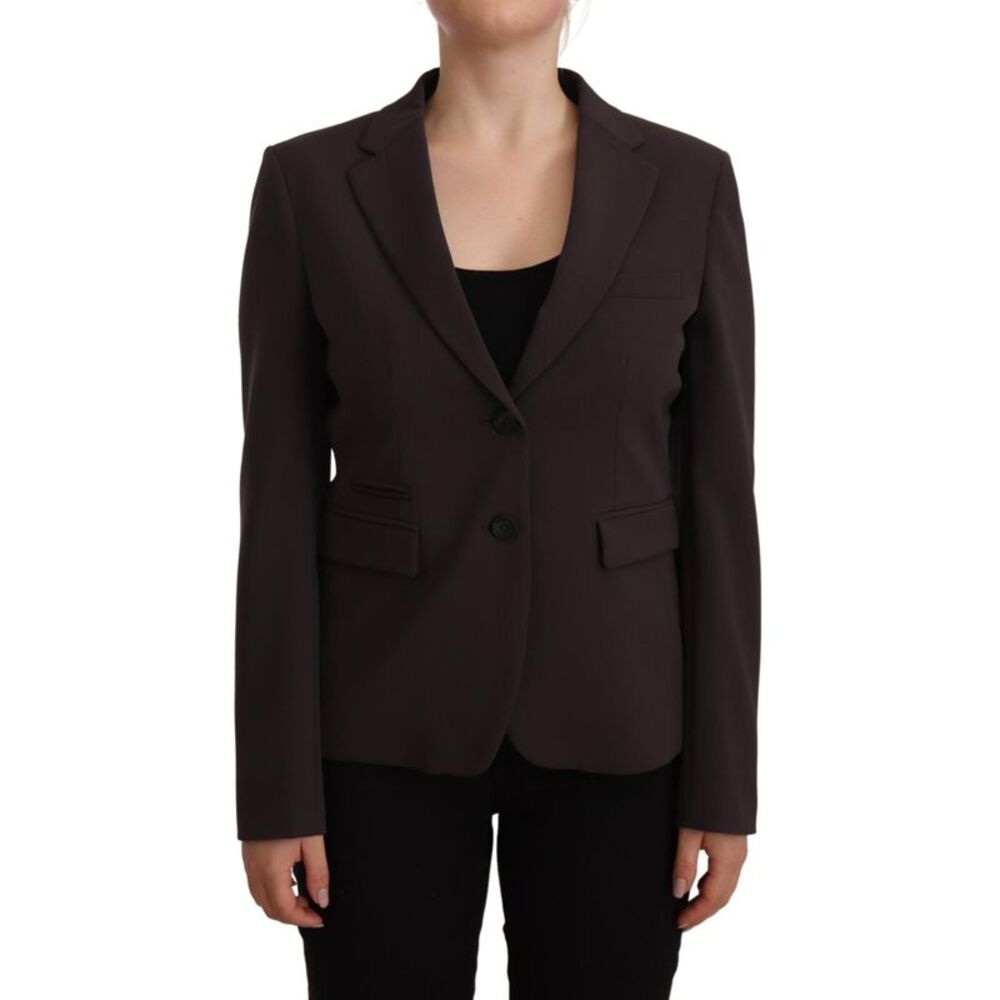 F.IT Brown Long Sleeve Single Breasted Women Jacket Women's Blazer